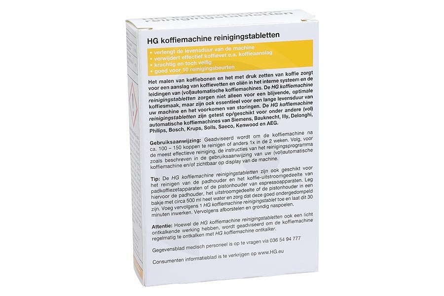 HG  HG Pastillas limpiadoras para máquina de café 637000100