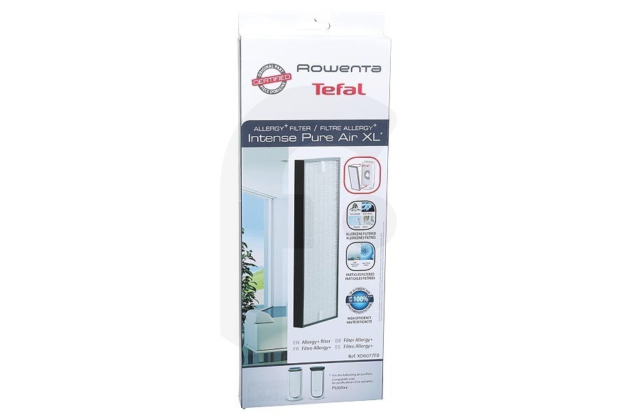 Tefal Purificatore d'aria Intense Pure Air XL Allergry+ filtro per Tefal, Rowenta e altri purificatore d'aria XD6077F0
