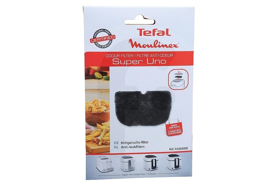 Moulinex Friggitrice Filtro a carbone (filtro antigrasso, filtro antiodori) per Tefal e altri friggitrice XA005000