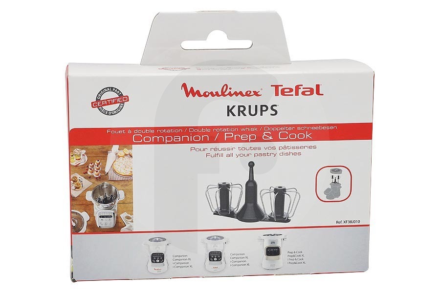 Moulinex Robot da cucina Set di fruste con doppia rotazione per Tefal e altri robot da cucina XF38J010