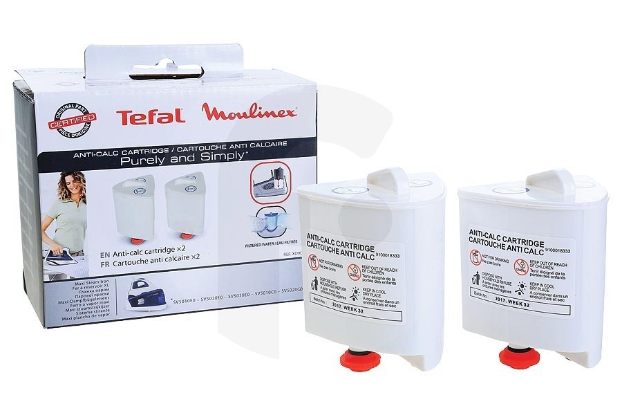 Calor Plancha Juego de 2 cartuchos antical para planchas de vapor maxi Tefal y otros XD9030E0 apto para entre otros Purely & Simply SV5010, SV5020, SV5030, SV5005
