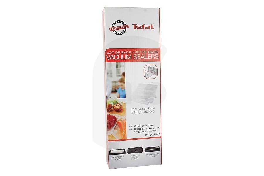 Tefal Macchina per sottovuoto Vacupack 18 pezzi sacchetti sottovuoto per Tefal e altri macchina sottovuoto XA254010, XA-254010 adatto a tra cui VT2560, VT2550, VT2540