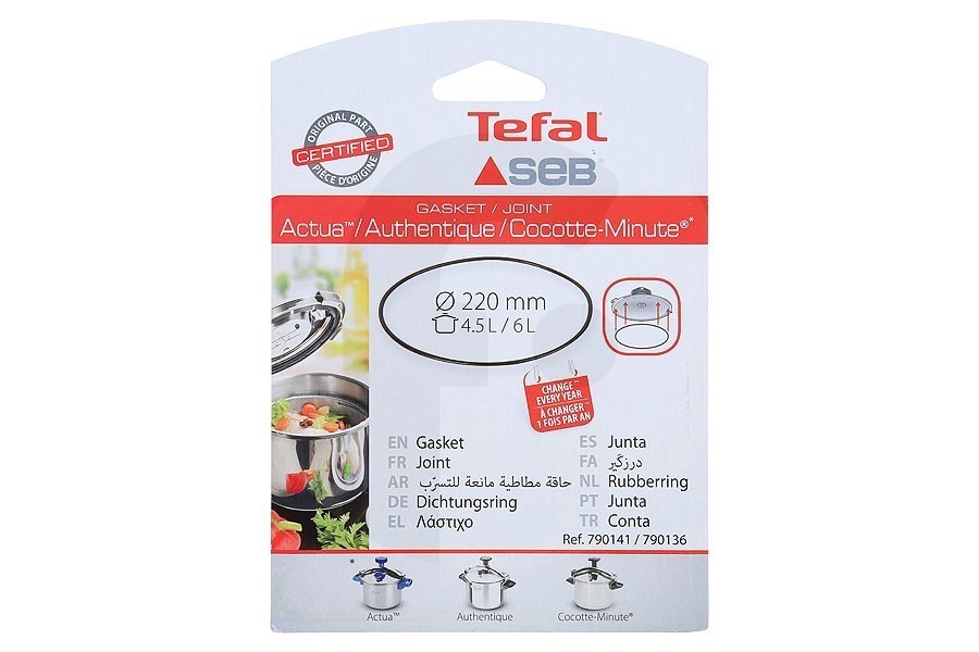 Tefal Pentola a pressione guarnizione esterna per padella 790141 adatto a tra cui Actua, Authentique, Cocotte-Minute