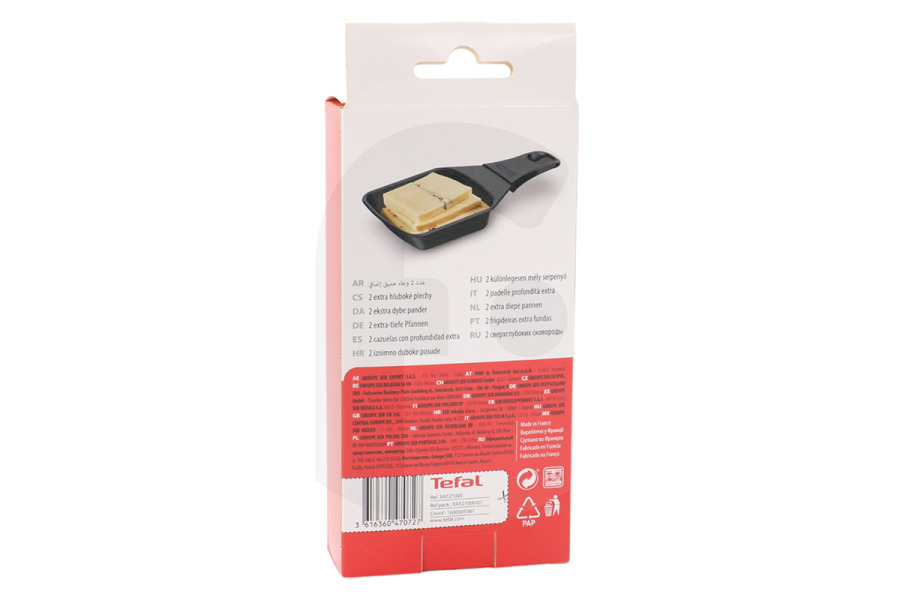 Tefal Set da gourmet Padelle per raclette quadrate 2 pezzi per Tefal e altri set gourmet XA521000, XA-521000