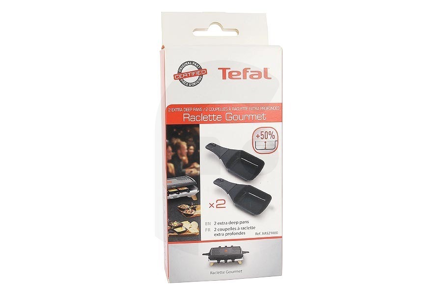 Tefal Set da gourmet Padelle per raclette quadrate 2 pezzi per Tefal e altri set gourmet XA521000, XA-521000