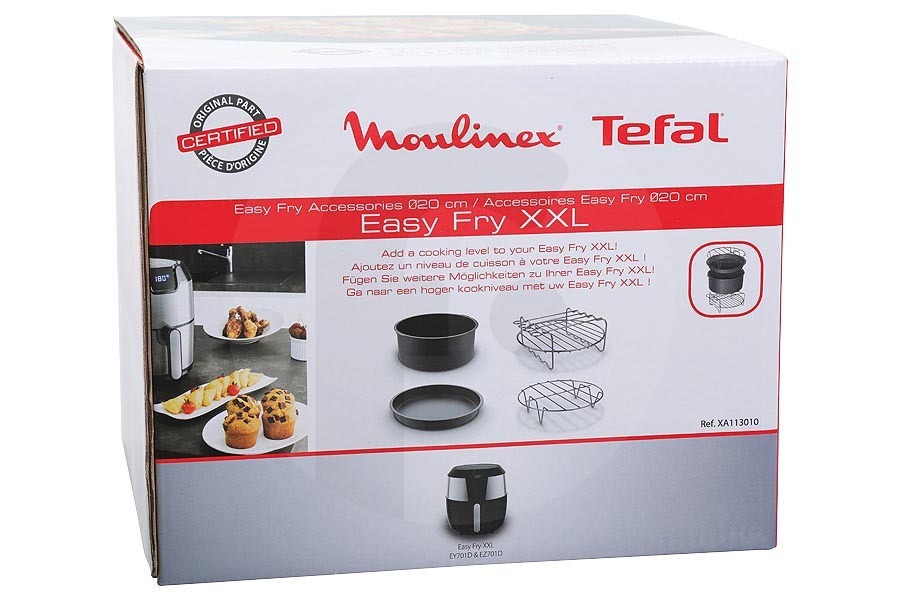 Tefal Freidora Juego de accesorios Easy Fry XL ø 20 cm para Tefal y otros freidora sin aceite (freidora de aire caliente) XA113010, XA-113010