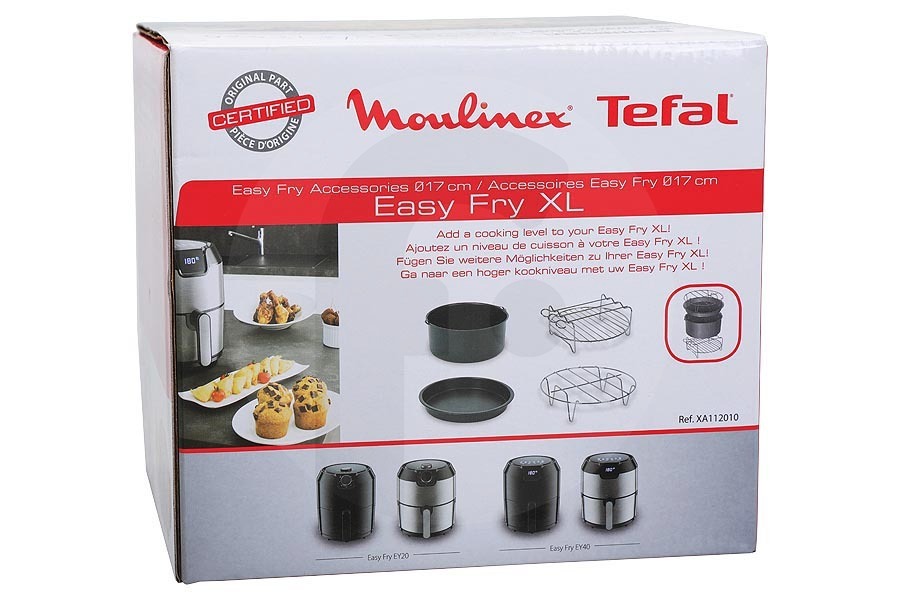 Tefal Freidora Juego de accesorios Easy Fry XL ø 17 cm para Tefal y otros freidora sin aceite (freidora de aire caliente) XA112010, XA-112010