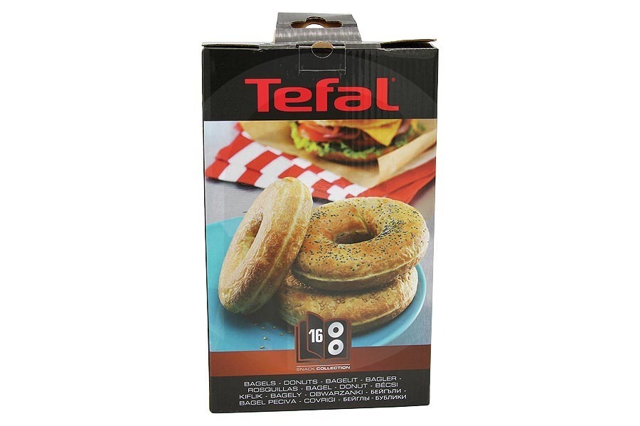 Tefal Piastra per toast Collezione piastre da snack e sandwich, Set forme per bagel XA801612