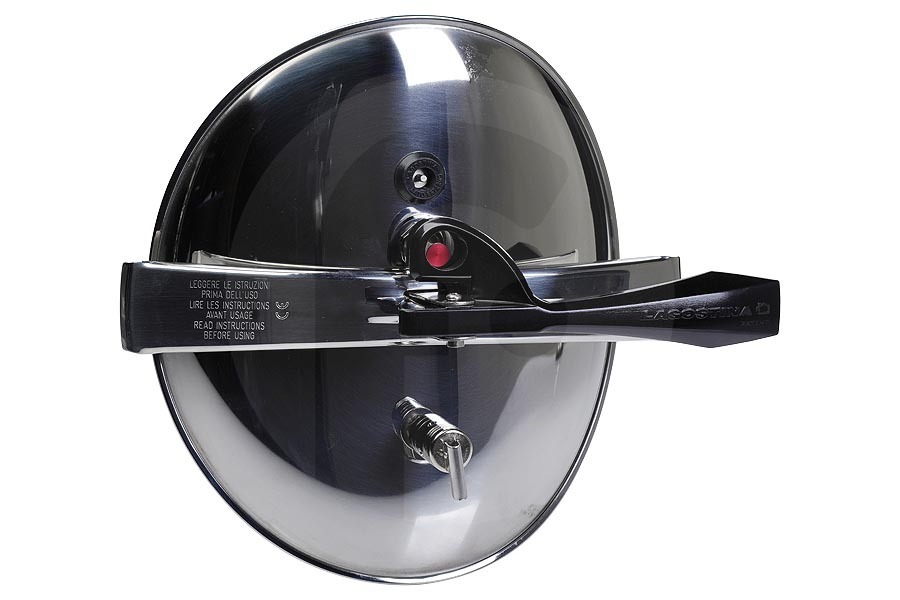 Lagostina Pentola a pressione Coperchio completo in acciaio inox (diam. 260 mm) LS090002000112 adatto a tra cui Sicurezza 12 litri, Classic 12 litri