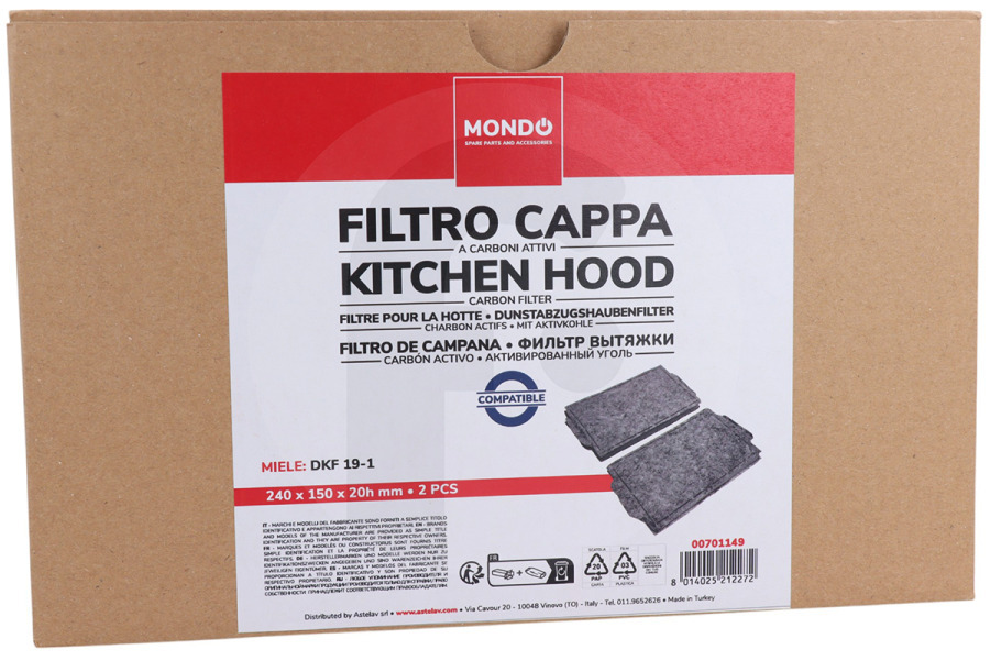 Miele Cappa aspirante Filtro alternativo per cappa 9231860