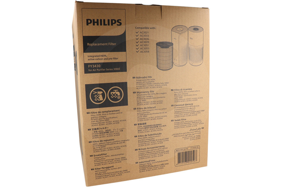 Philips Purificatore d'aria Philips filtro NanoProtect HEPA S3 per purificatore d’aria FY3430/30