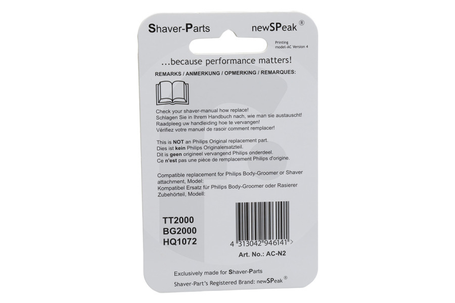 NewSPeak  Blocco lame (testina di taglio) per Philips bodygroomer / trimmer 4313042932540