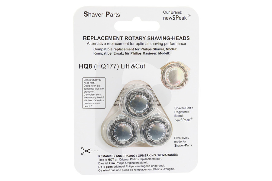Philips 0788364338402 Maquinilla de afeitar NewSpeak HQ8/HQ177 Lift & Cut para afeitadora H-N2 Shaver-Parts apto para entre otros HQ8 Levantar y cortar