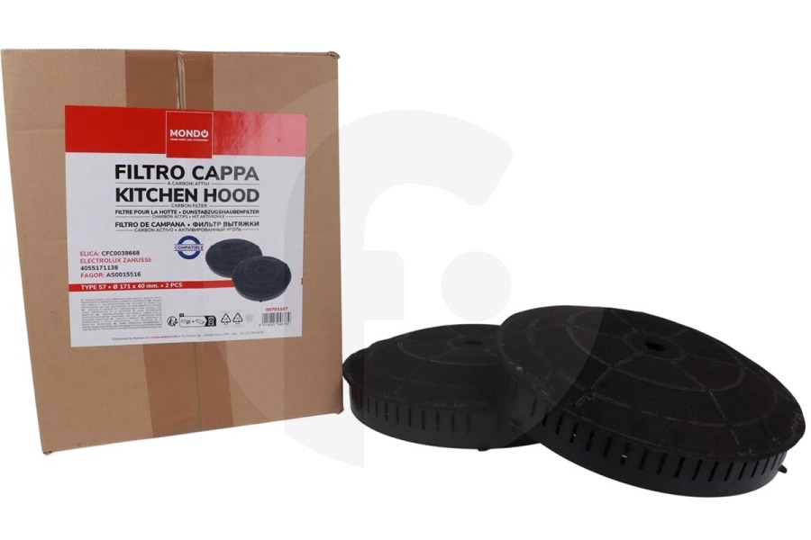 Husqvarna Campana extractora Filtro de carbón Tipo 57 circular ⌀ 180mm x 26mm 2 piezas Campana extractora 484000008824 apto para entre otros AKR036GBL, AH90CMIX, HXQVC8ATK