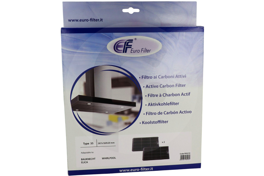 Alternatief Cappa aspirante Eurofilter filtro a carbone universale (filtro ai carboni attivi) rettangolare 2 pz. cappa aspirante 484000008675