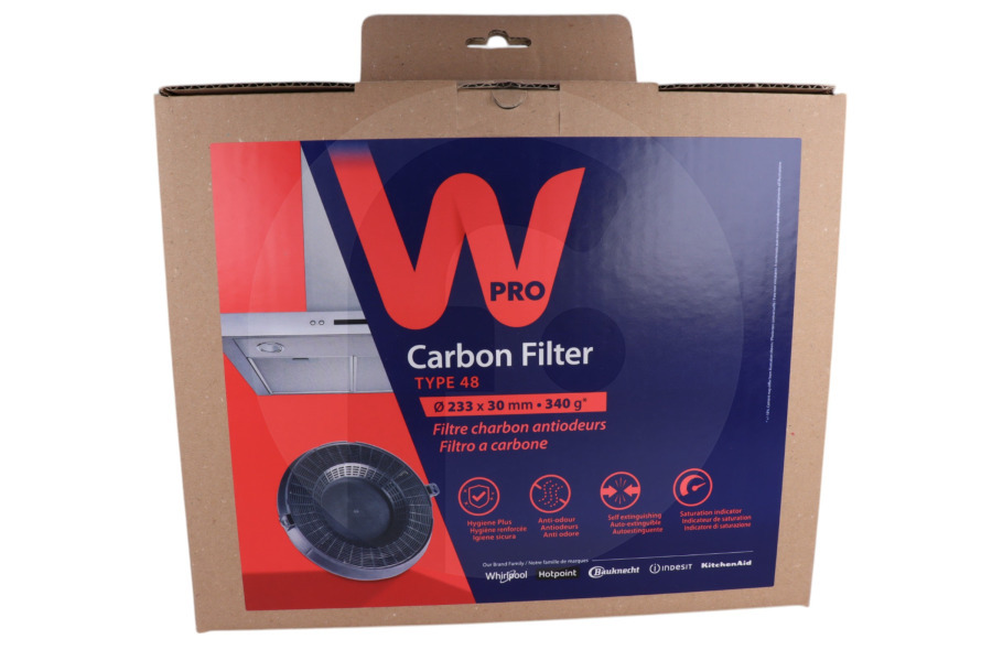 Whirlpool Cappa aspirante WPRO Filtro a carbone cappa aspirante 484000008783, AMC037