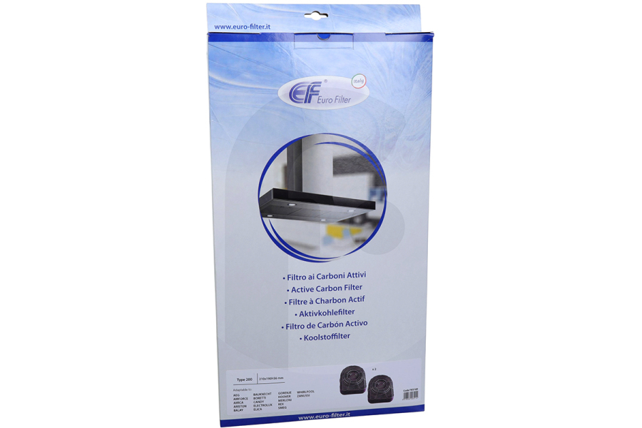 Universal Cappa aspirante Fiyo Filtro al carbone per cappa modello 200 FKS169