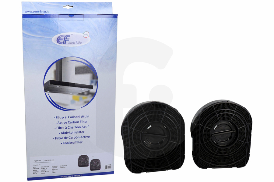 Hoover FKS169(2pcs) Campana extractora Filtro de Carbón Fiyo para Campana Extractora Modelo 200 FKS169 apto para entre otros incluyendo DKF 42
