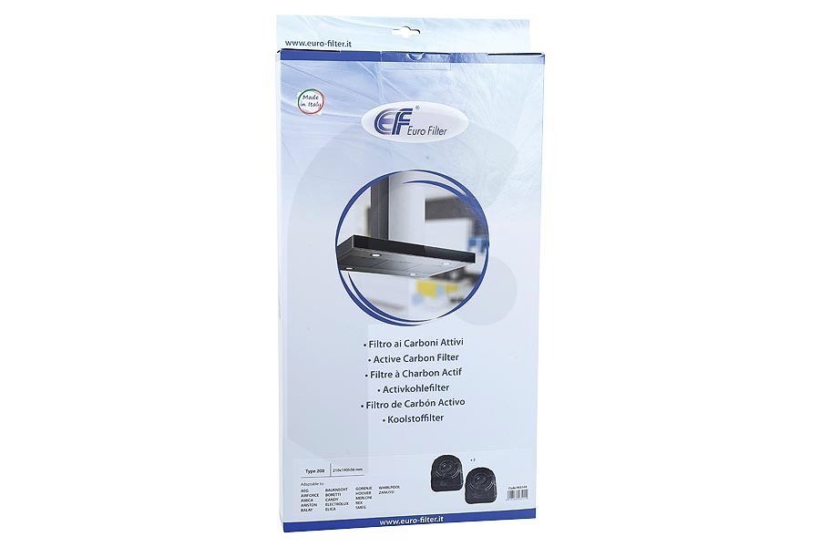 Husqvarna FKS169(2pcs) Campana extractora Filtro de Carbón Fiyo para Campana Extractora Modelo 200 FKS169 apto para entre otros incluyendo DKF 42