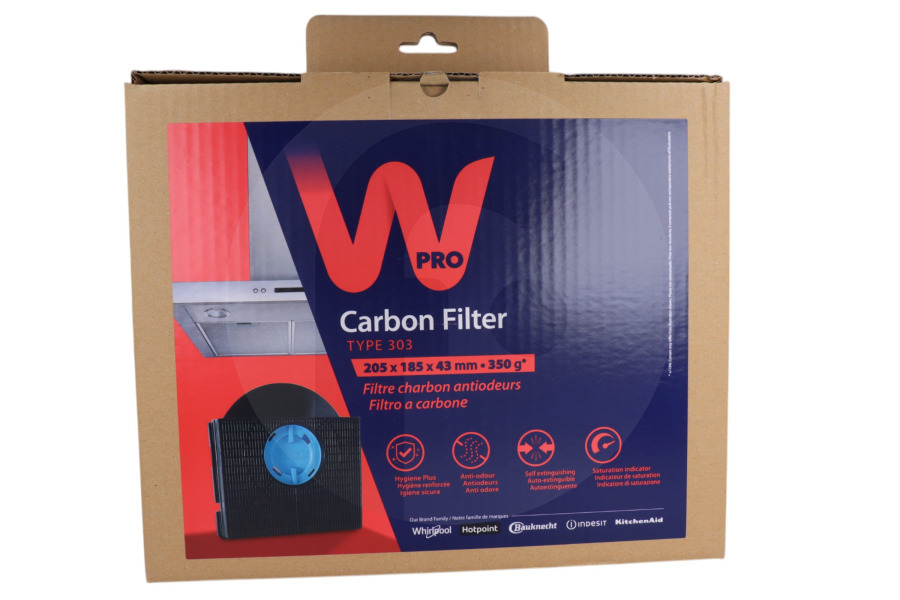 WPRO Cappa aspirante Wpro filtro a carbone cappa aspirante tipo 303 CHF303/1 484000008581