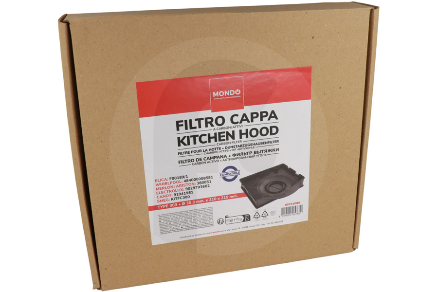 Husqvarna Campana extractora Filtro de carbón Fiyo para campana extractora modelo 303 484000008581 apto para entre otros Tipo 303 570 gramos
