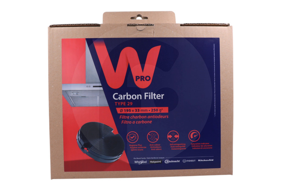 Whirlpool Cappa aspirante Filtro a carbone rotondo (filtro a carbone) per Whirlpool e altri cappa aspirante 484000008572