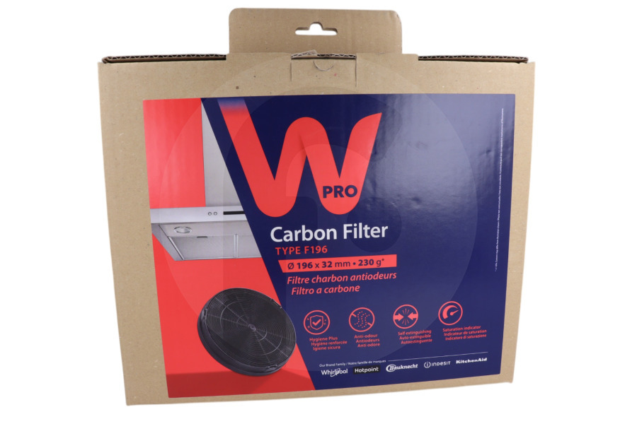 Whirlpool Cappa aspirante Filtro carbone rotondo per Whirlpool e altri cappa aspirante 484000008674, F196