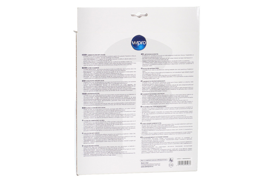 WPRO Cappa aspirante Filtro a carbone (263x135x25 mm) cappa aspirante 484000008582, CHF85