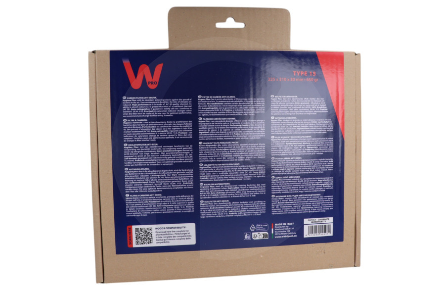 Universal Cappa aspirante WPRO Filtro a carbone cappa aspirante tipo 15, CHF15/1, 484000008575