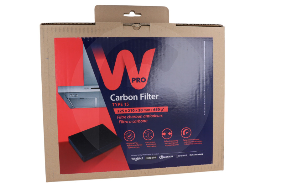 Universal Cappa aspirante WPRO Filtro a carbone cappa aspirante tipo 15, CHF15/1, 484000008575
