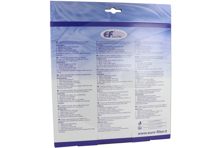 Alternatief Cappa aspirante Eurofilter filtro a carbone 210x225x300mm Tipo15 per Whirlpool e altri cappa aspirante 484000008575