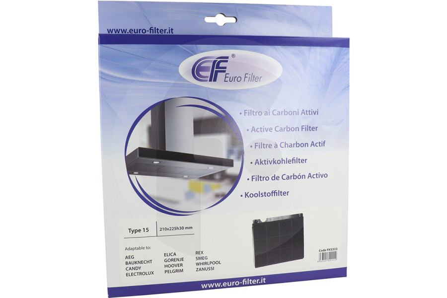 Alternatief Cappa aspirante Eurofilter filtro a carbone 210x225x300mm Tipo15 per Whirlpool e altri cappa aspirante 484000008575