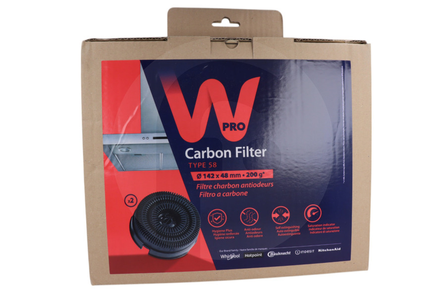 Whirlpool Cappa aspirante WPRO Filtro a carbone per Whirlpool e altri cappa aspirante 484000001058, AKB000