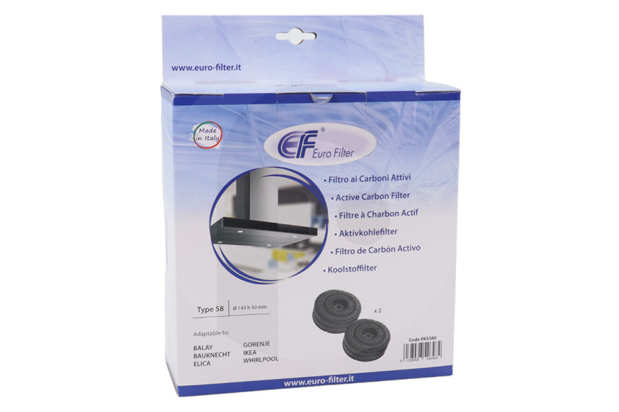 Alternatief Cappa aspirante Eurofilter filtro a carbone (filtro antigrasso) ø 143mm FKS380 per Bauknecht e altri cappa aspirante 484000008782