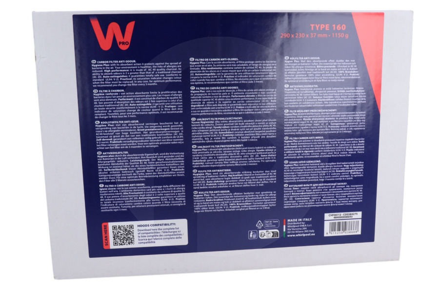 Whirlpool Cappa aspirante Filtro a carbone (290x230x37) cappa aspirante 90801
