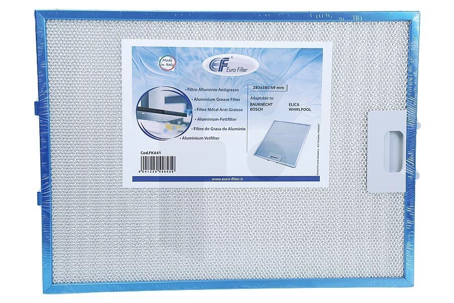 Privileg Eurofilter filtro de grasa (filtro de metal, filtro de aluminio) campana extractora 480122102174 apto para entre otros AKR645, DF5563, AKR437