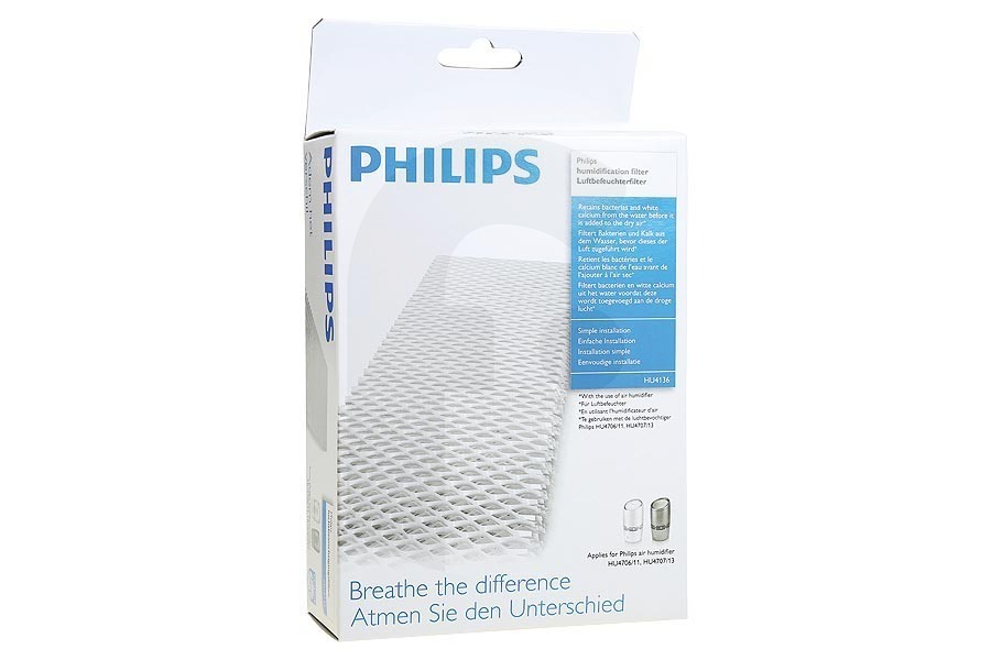 Philips HU4136/10 Purificador de aire Filtro de humidificación para humidificador de aire HU4136 / 10 apto para entre otros Philips humidificador HU4706 / 11 HU4707 / 13