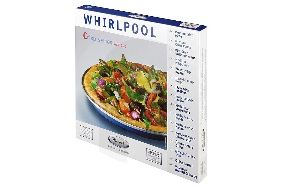 Philips/Whirlpool Horno Molde de Horno Crisp™ (Ø29-31 X 2.5 Cm) horno 480131000084, AVM290 apto para entre otros AVM121 -VIP 27 - 34-
