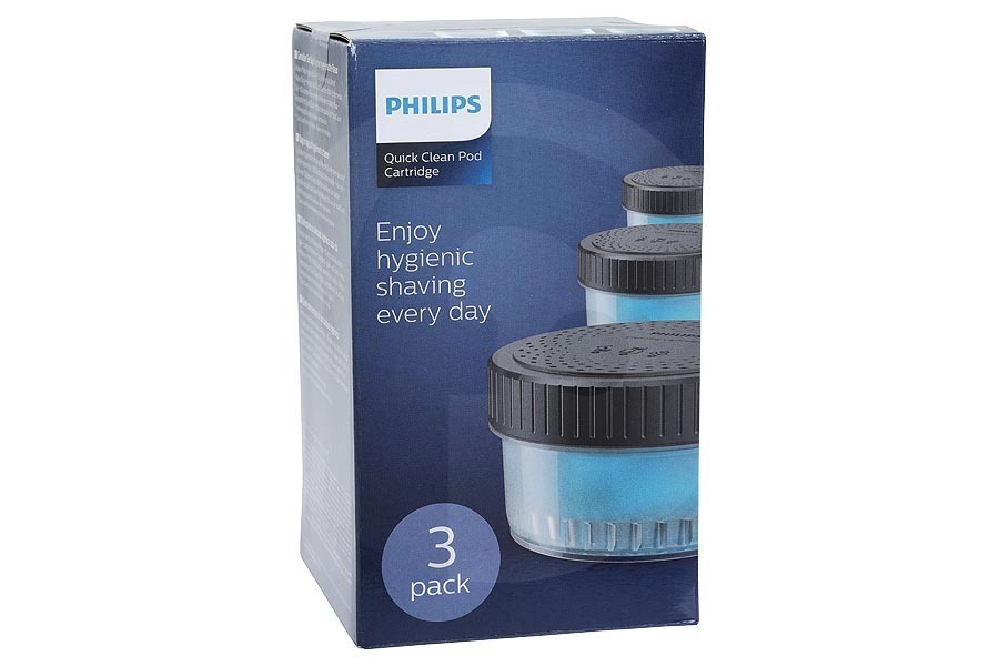 Philips Maquinilla de afeitar Philips cartucho de limpieza (limpiador) 3 piezas afeitadora CC13/50, CC1350 apto para entre otros serie 5000/7000/9000