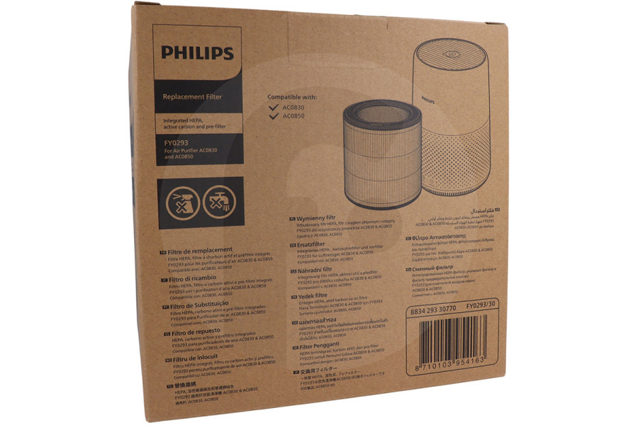 Philips Purificatore d'aria Philips Filtro di ricambio integrato 3 in 1 per Purificatore d'aria FY0293/30