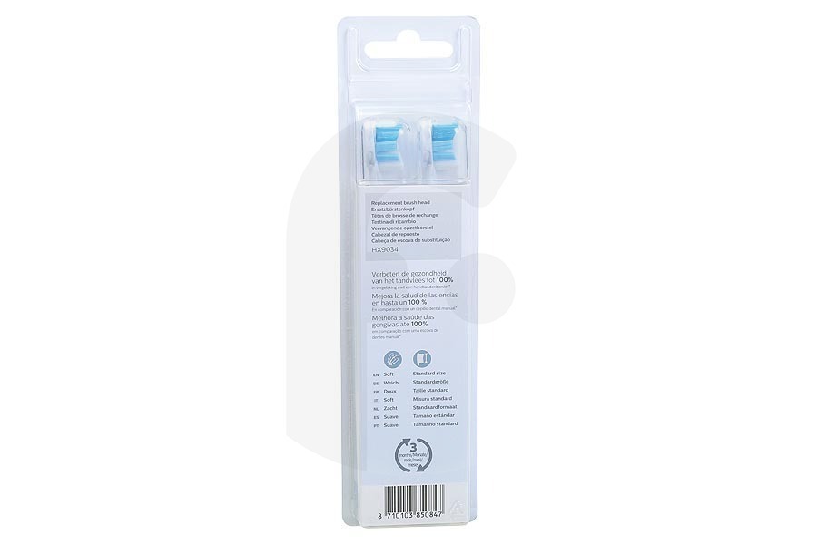 Philips  Philips set spazzolini (ProResults testine spazzola standard cura-gengive, 4 pezzi) spazzolino elettrico HX9034/07