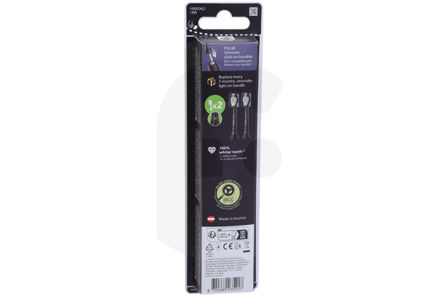 Philips  Philips set di spazzolini per spazzolino elettrico HX6062/88