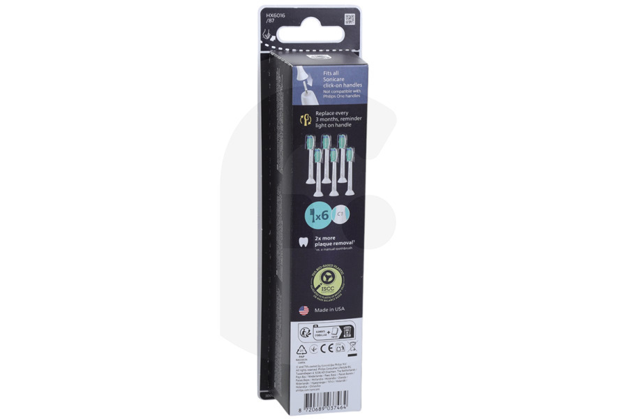 Philips Spazzolino elettrico Philips set di spazzolini per spazzolino elettrico HX6016/87