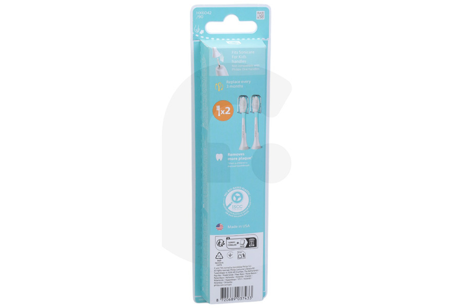 Philips Spazzolino elettrico Philips set di spazzolini per spazzolino elettrico HX6042/90