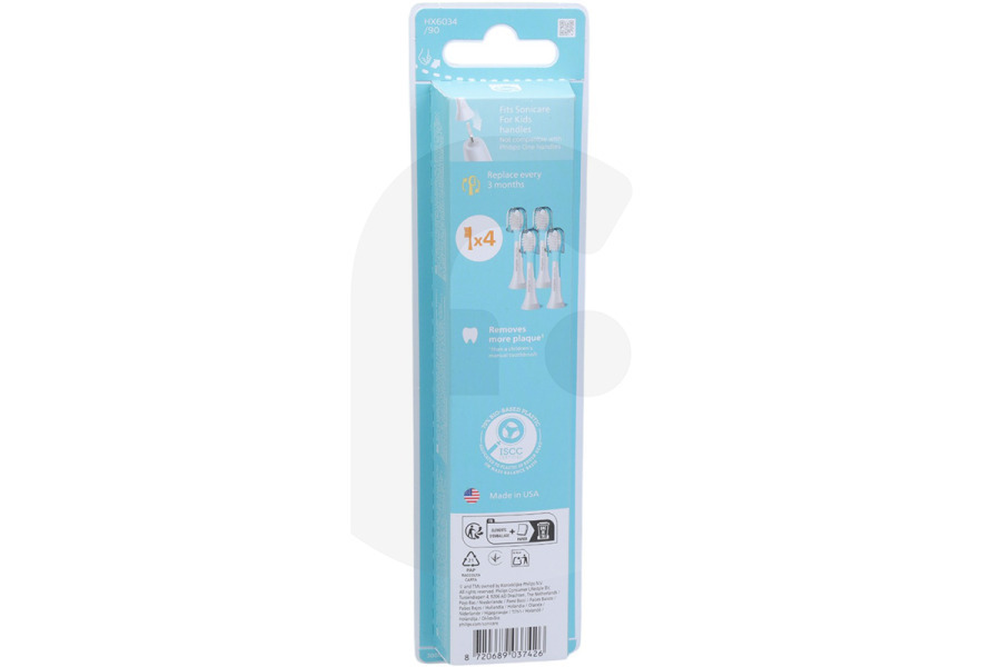 Philips Spazzolino elettrico Philips set di spazzolini per spazzolino elettrico HX6034/90