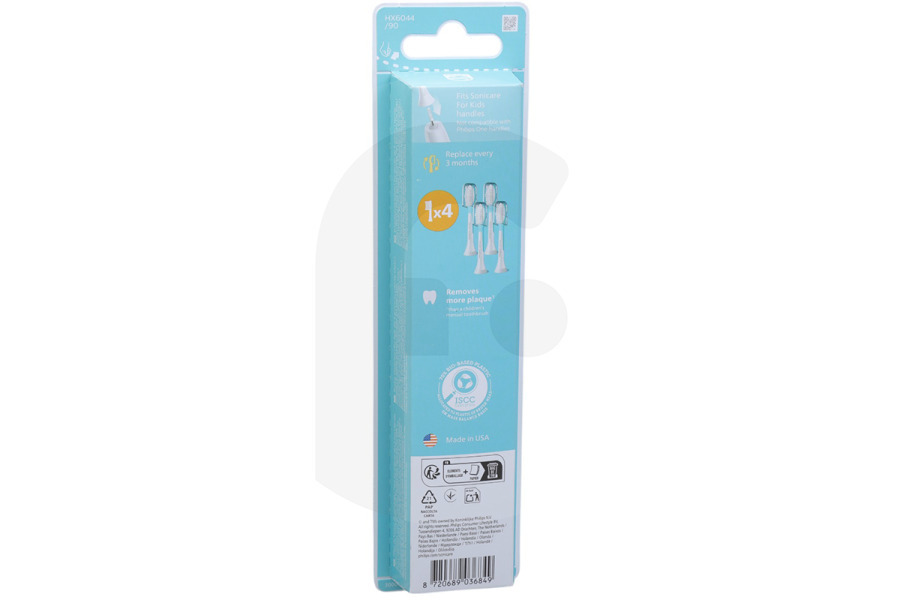 Philips Spazzolino elettrico Philips set di spazzolini per spazzolino elettrico HX6044/90