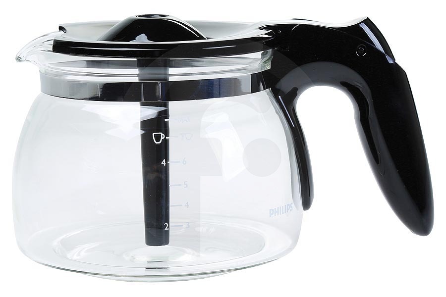 Philips mini caffettiera (caraffa in vetro) incl. coperchio nera macchina del caffè 996510072969, CP0141/01 adatto a tra cui HD7432, HD7434, HD7435