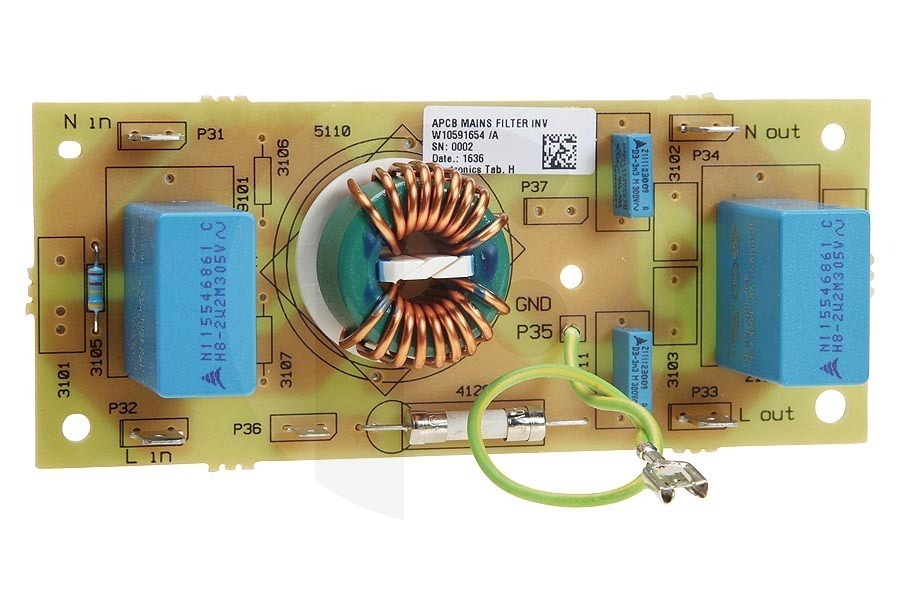 KitchenAid Modulo (modulo di controllo, controllo elettrico, stampato) filtro condensatore per, tra gli altri, Whirlpool microonde-combinato 480120100526 adatto a tra cui AMW510, AMW525, EMCCD6244