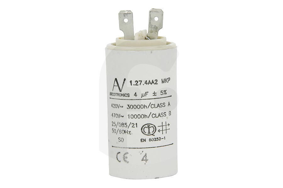 Atag C00963460 Campana extractora Condensador de arranque 4uF para Whirlpool y otros campana extractora 481212028054 apto para entre otros AKR650IX, DDLE3790IN