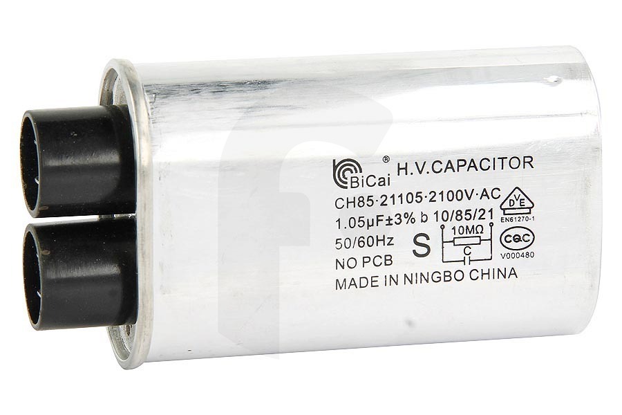 Hotpoint-ariston Horno Condensador (condensador de alto voltaje) 1.05uF 2100V para Whirlpool y otros microondas combinado 481212158159 apto para entre otros AMW490IX, MAX28AB, MN313IXA